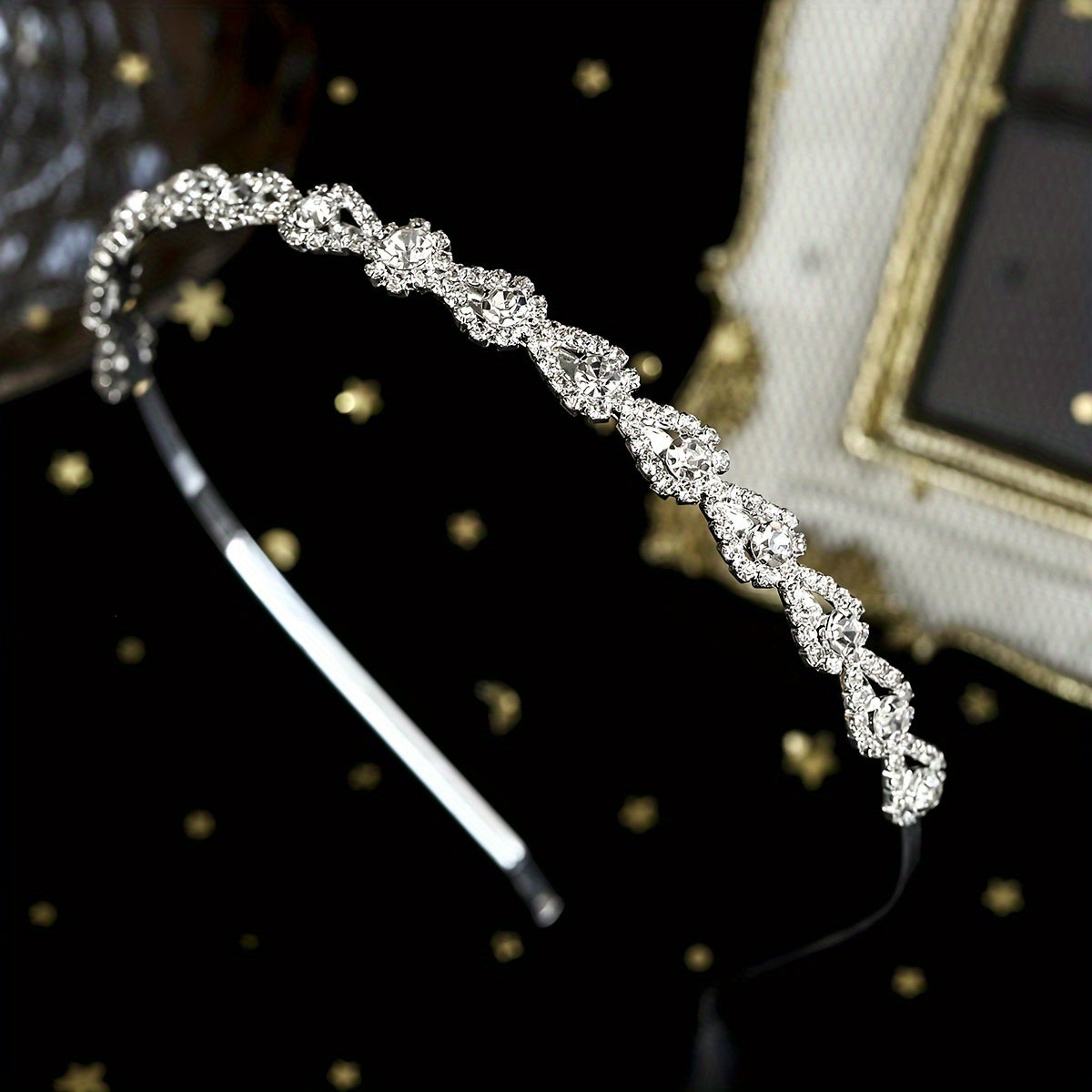 Ayollar uchun vintage ilhomlangan rhinestone boshband, to'y va rasmiy soch aksessuari