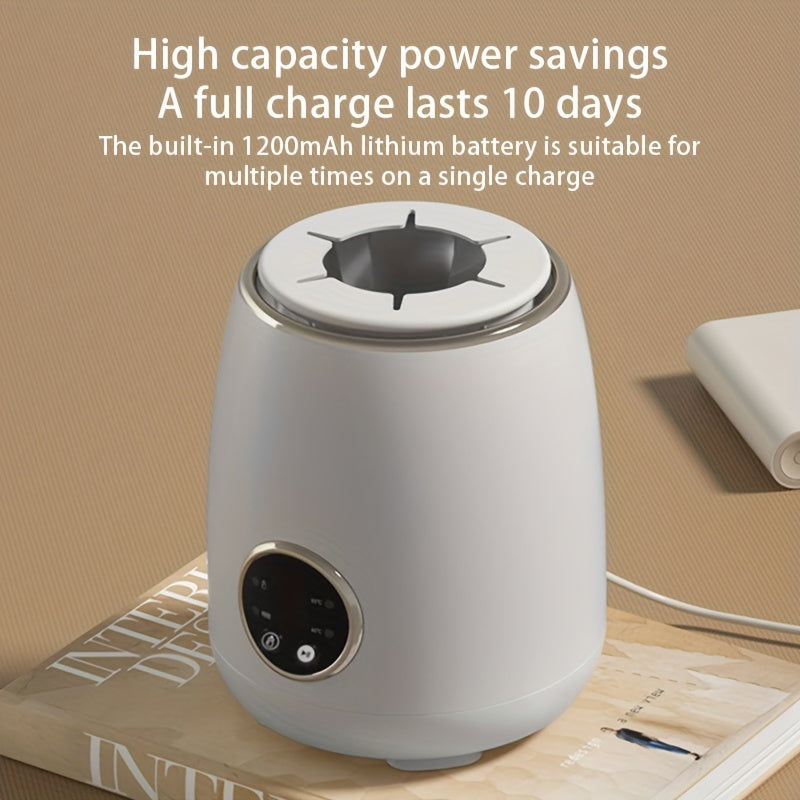 1 dona Smart Milk Shaker doimiy haroratni nazorat qilish bilan - 360-darajali ikki tomonlama harakat, suvsiz, uzoq davom etadigan batareyali, taymer, ko‘p funksiyali shisha mosligi, jim operation - Mukammal sovg‘a uchun