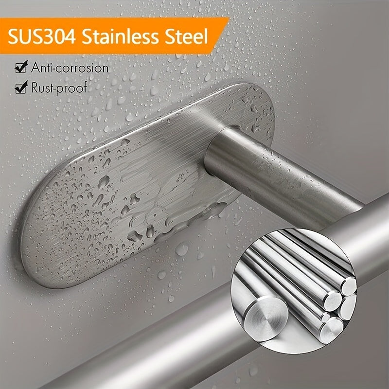 Stainless Steel Self-Adhesive Toilet Paper Holder Wall Mount Bathroom Accessory