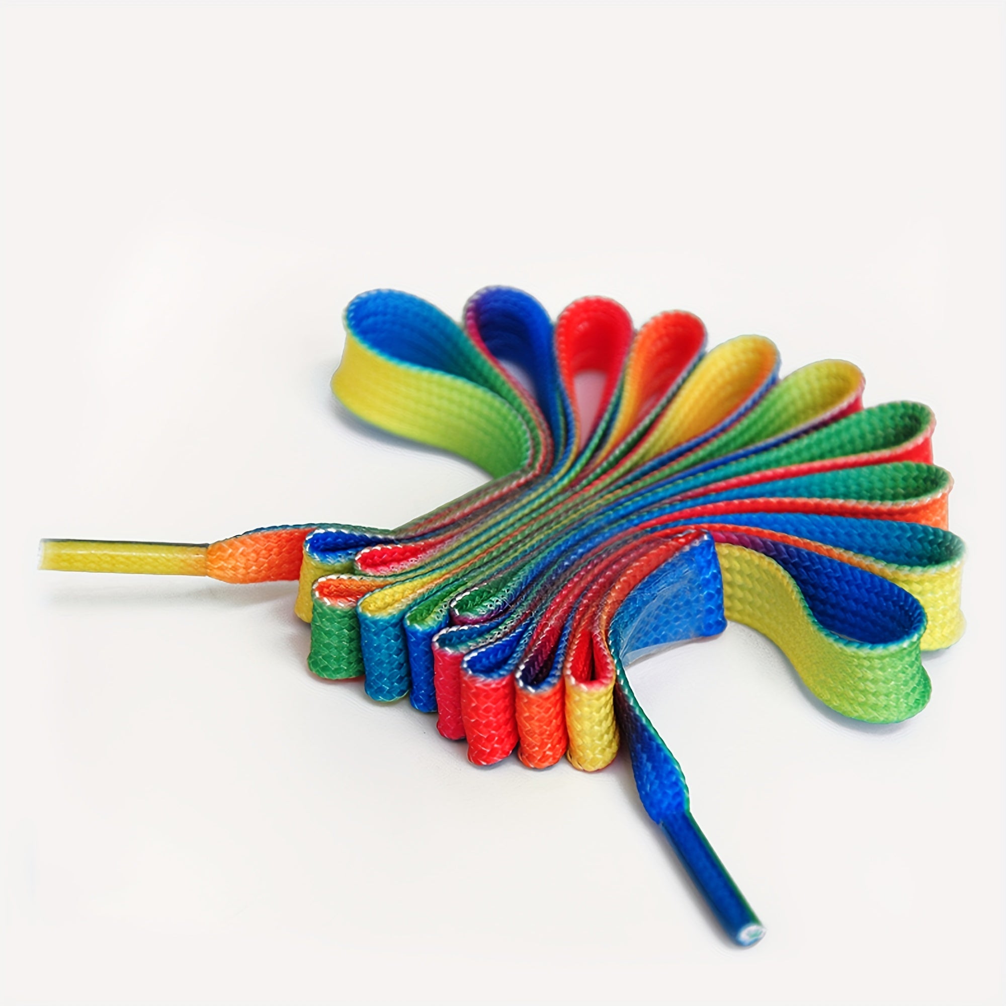 Unisex/Casual Colorful Rainbow Gradient Canvas Shoe Laces 120cm