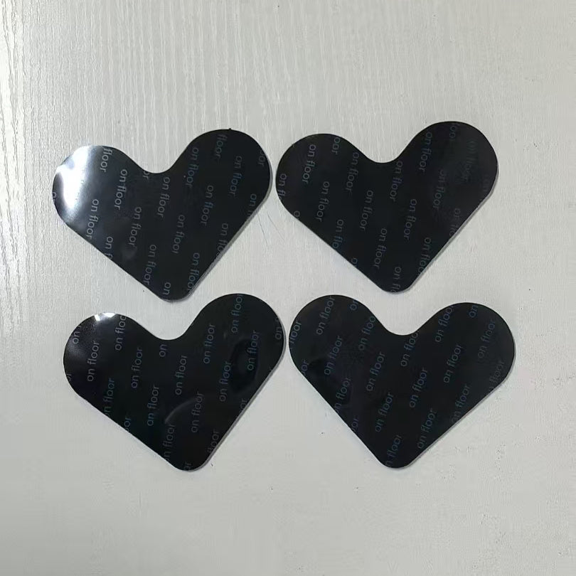 Противоскользящие наклейки для ковров в наборе из 4 штук, ограничитель в форме сердца для ковров, накладка для фиксации ковриков, двухсторонний противоскользящий коврик, многоразового использования.