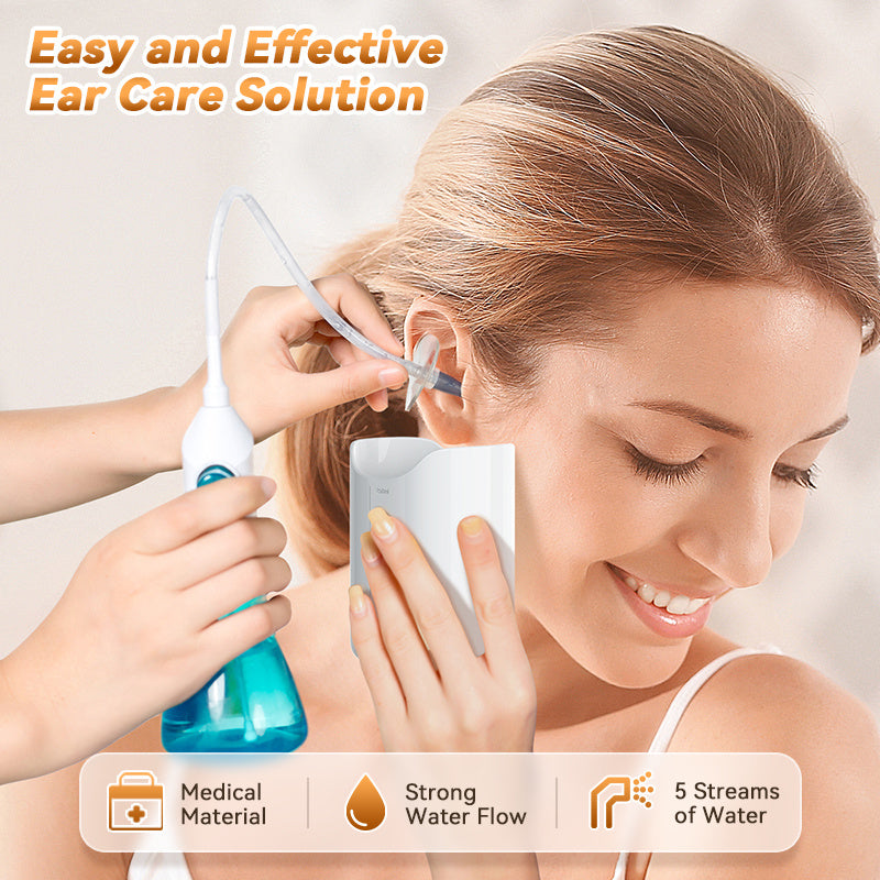 Ear Wax Removal Kit Manual Ear Irrigation Cleaner with Rinse Basin and 31 Reusable Tips