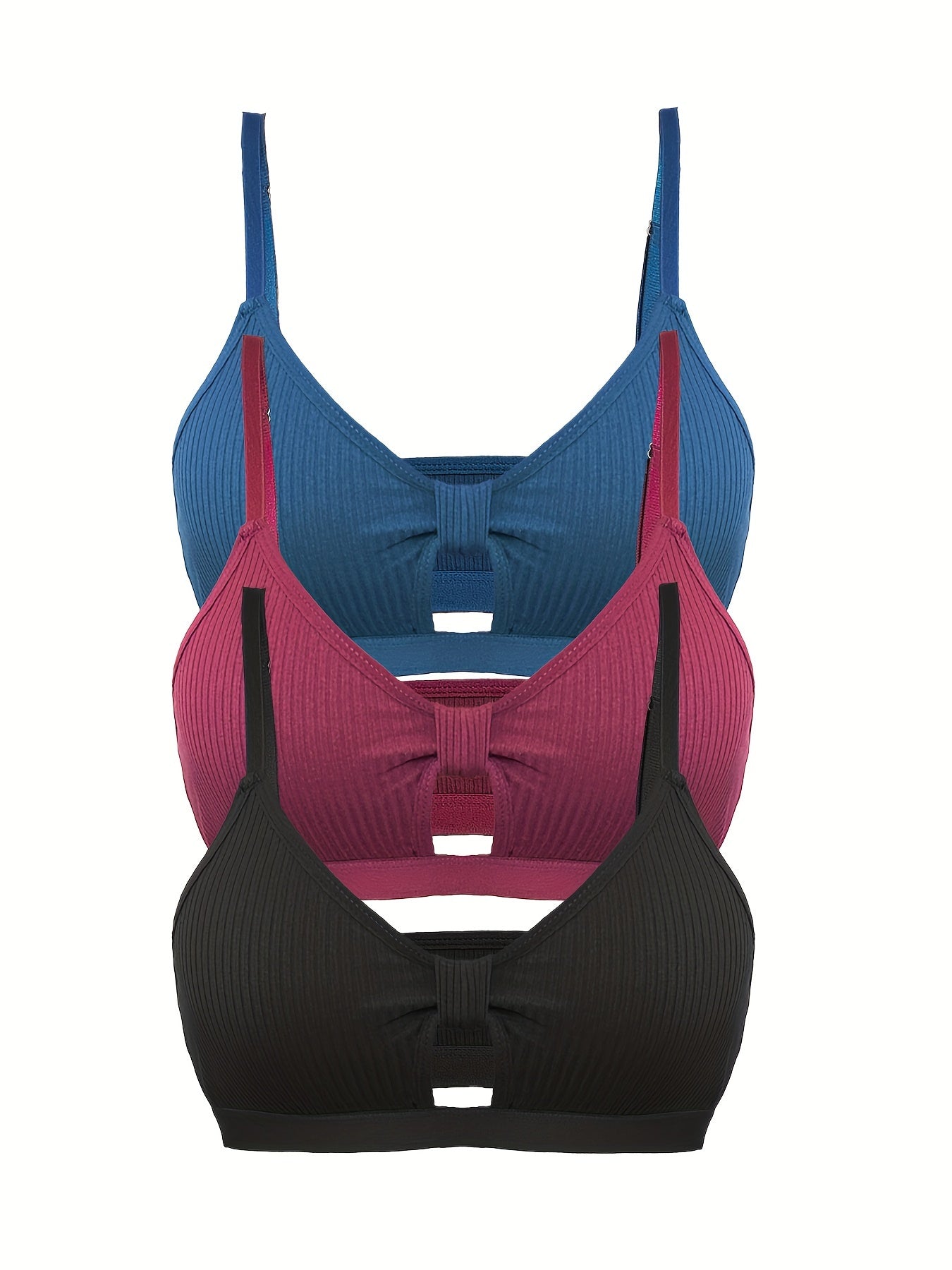 Women's Wireless Bras Bundle of Three Comfortable Cotton Soft Support