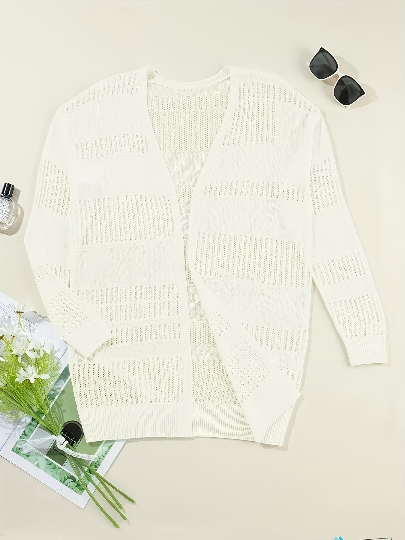 Plus-Size Women's Lace Beach Cardigan Open Front Lightweight Cover-Up