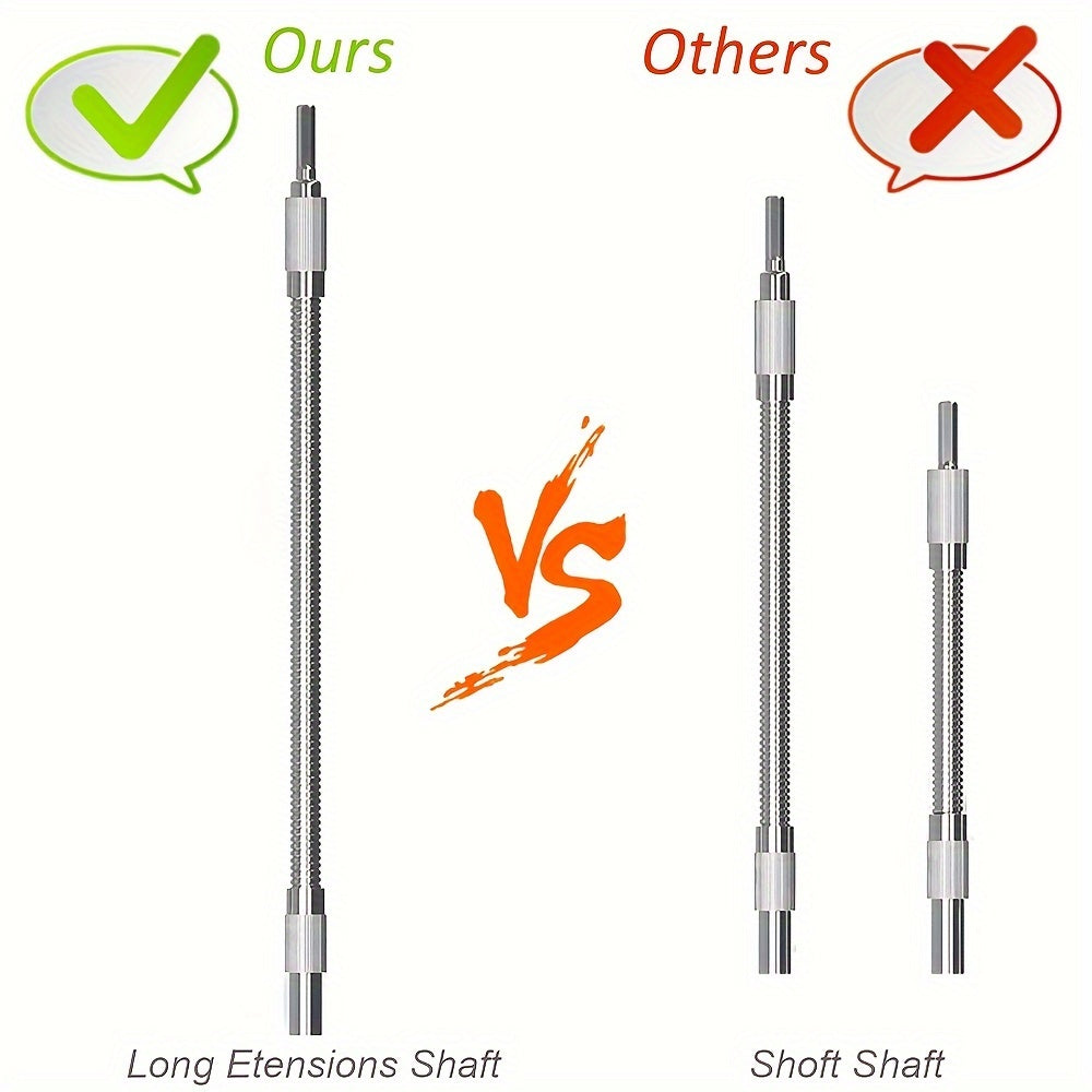Гибкий металлический удлинитель для сверла с магнитным шестигранным хвостовиком для электрической отвертки