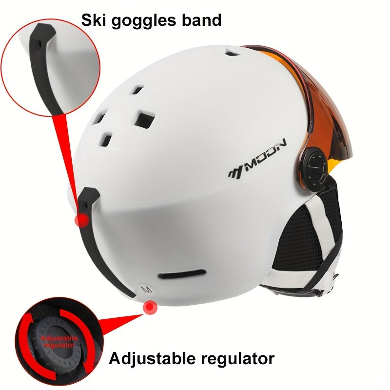 High-Quality Ski Helmet Goggles for Outdoor Sports Black PC