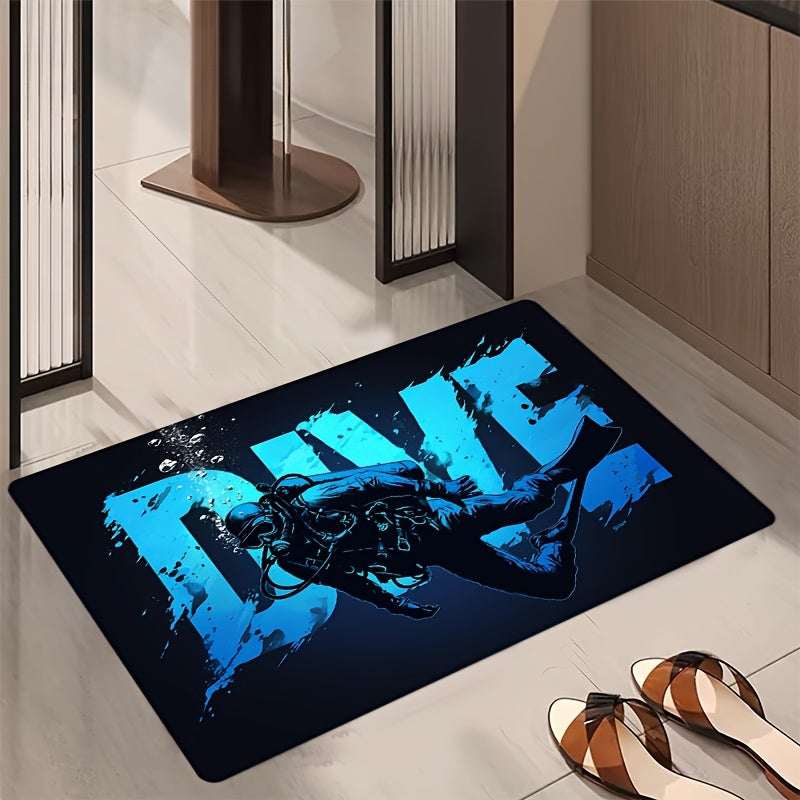 Flannel Anti-Fatigue Doormat Diver Absorbent Non-Slip Machine Washable Entryway Kitchen Living Room Bedroom