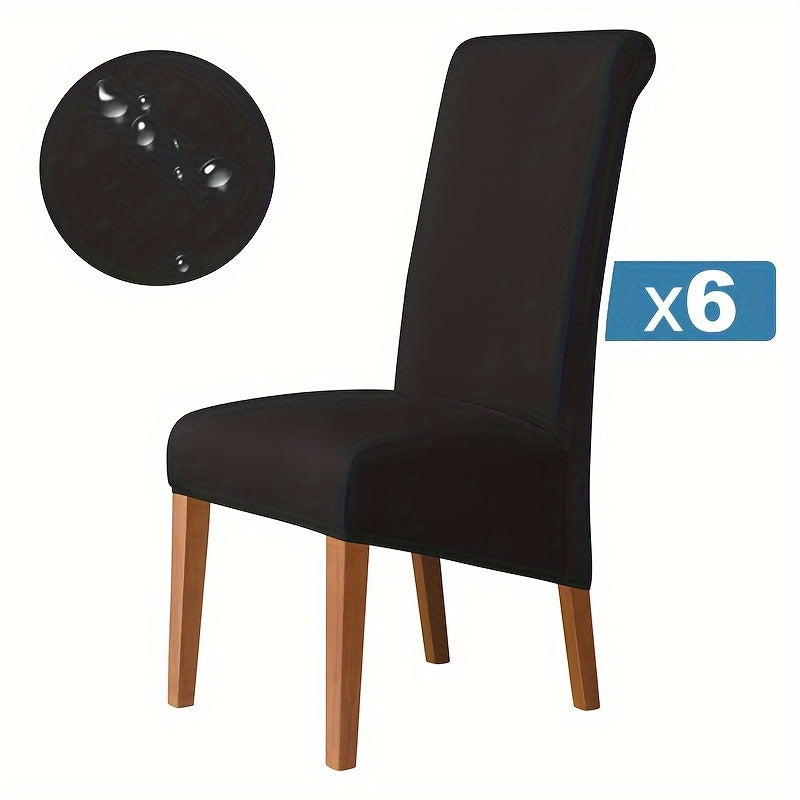 Waterproof Fiber Fabric Chair Cover for High-Back Chairs Set of 4 or 6 Living Room Office Home Decor