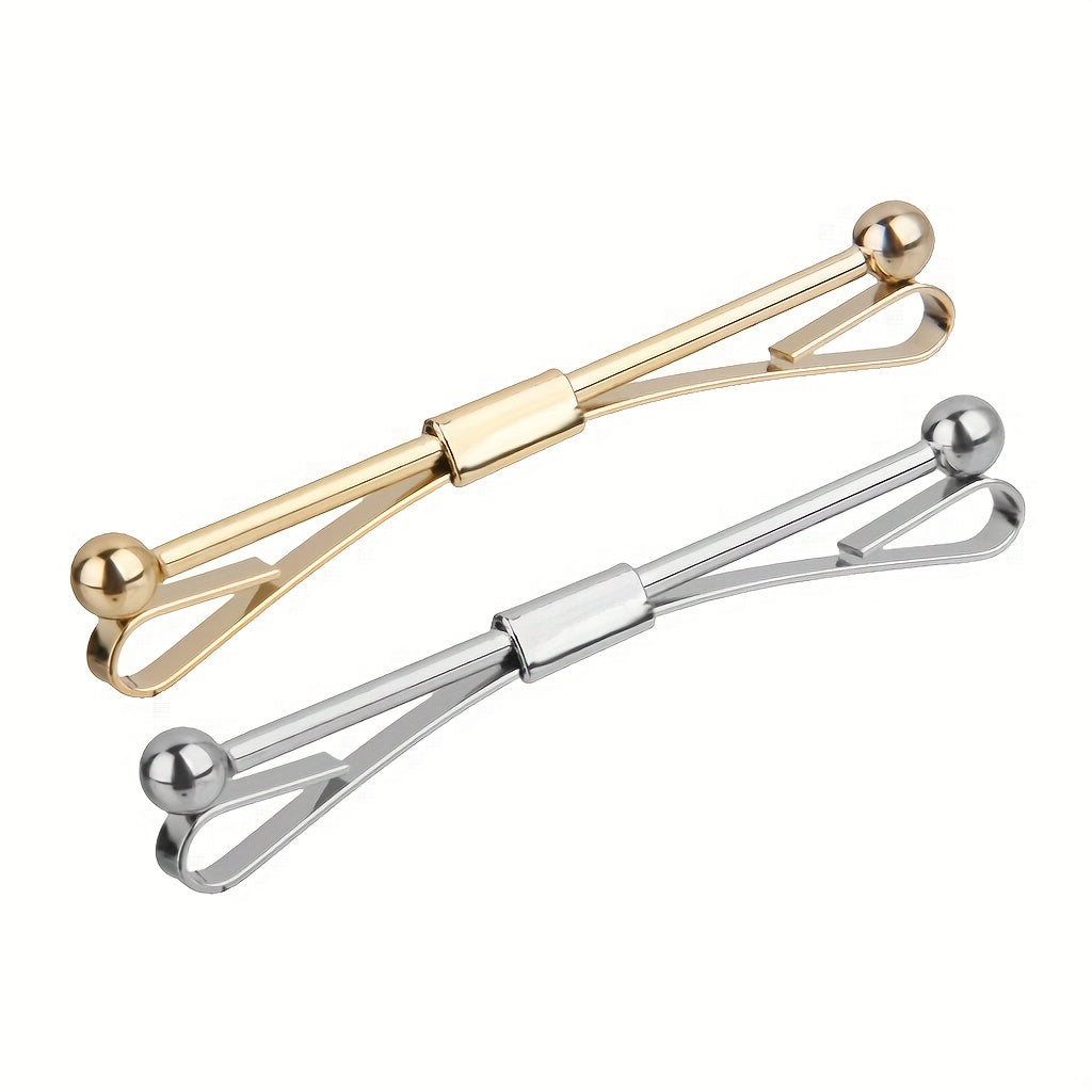 Men's Silver Tie Clip Bar Brooch for Formal Business or Anniversary Party