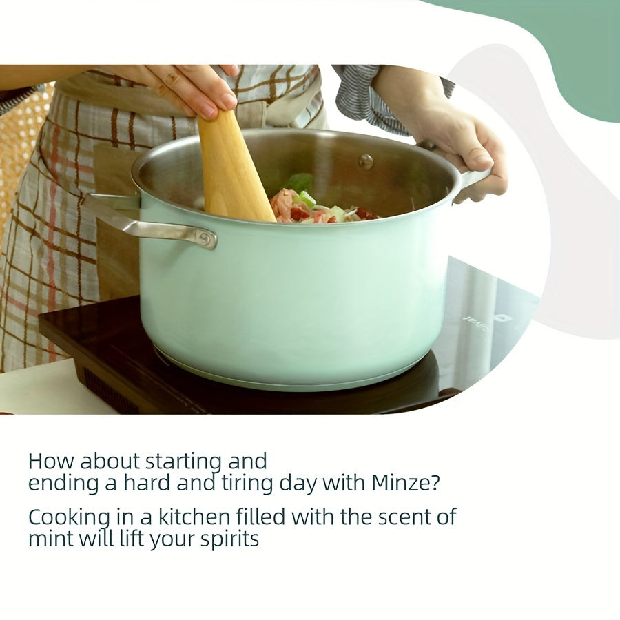 13.7 Qt Stainless Steel Soup Pot Mint Green Induction Compatible Dual Handles