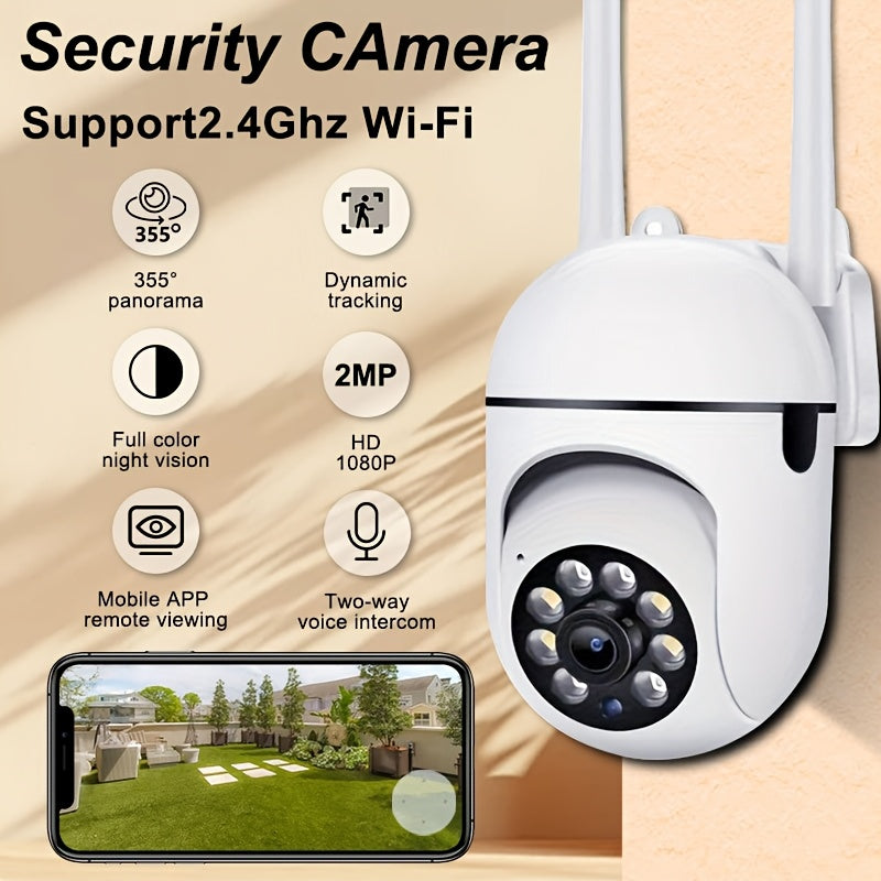 Dual PZT WiFi Security Camera 1080p HD Night Vision Motion Detection Two-Way Audio