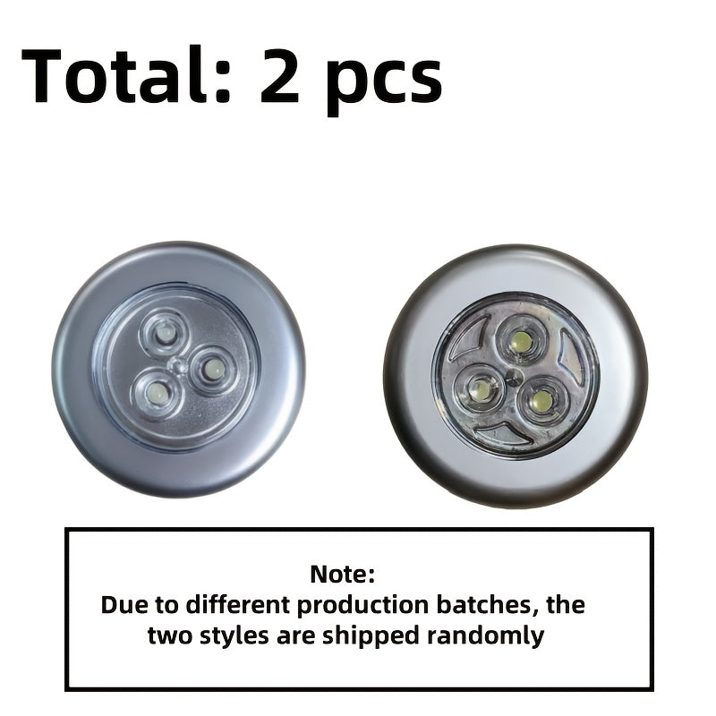 2-Pack Space-Themed LED Night Lights Battery-Powered Ceiling Downlights for Bedroom Hallway Cabinet