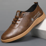 Men's Casual Business Sneakers Solid Color Slip-On Shoes Pointed Toe Rubber Sole