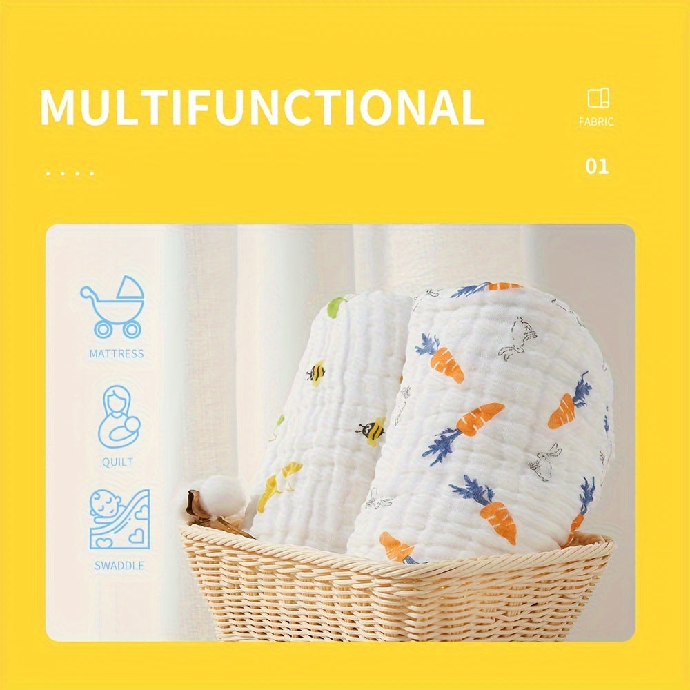 6-слойное мягкое муслиновое пеленание одеяло 105x105см, детский плед, тканый хлопок, машинная стирка