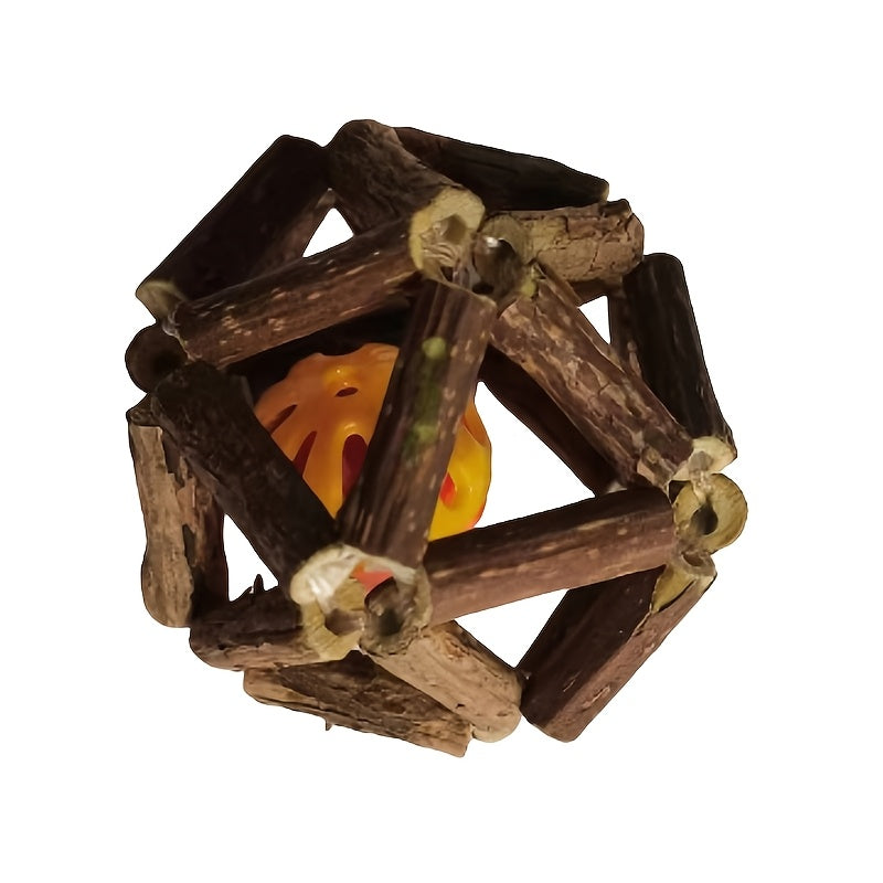 Interactive Rattan Cat Toy with Bells for Indoor Cats Dental Health and Teeth Cleaning