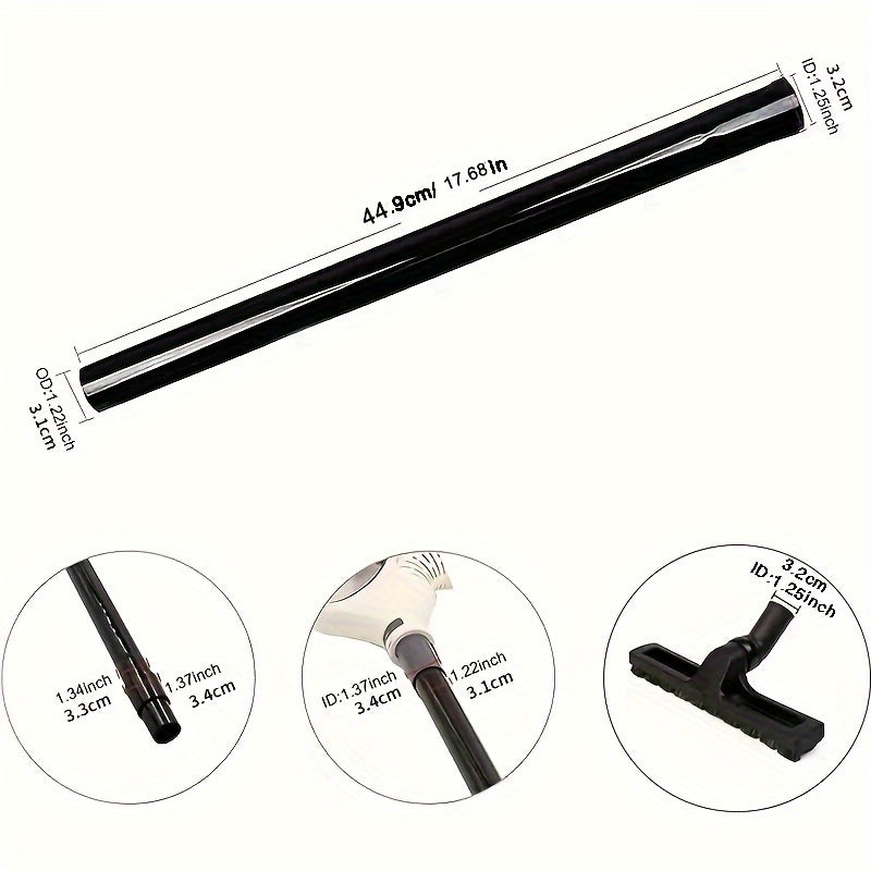 Set of 2 Plastic Vacuum Cleaner Extension Wands, 44.96cm, Universal Fit