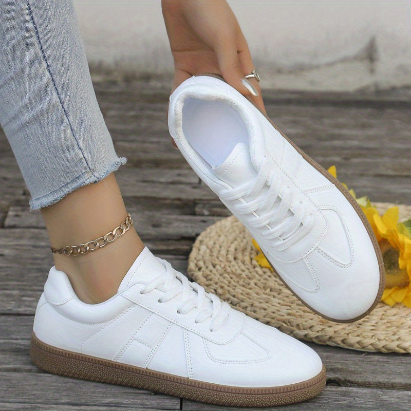 Women's Summer Casual Sneakers White Lightweight Breathable Low-Top Shoes