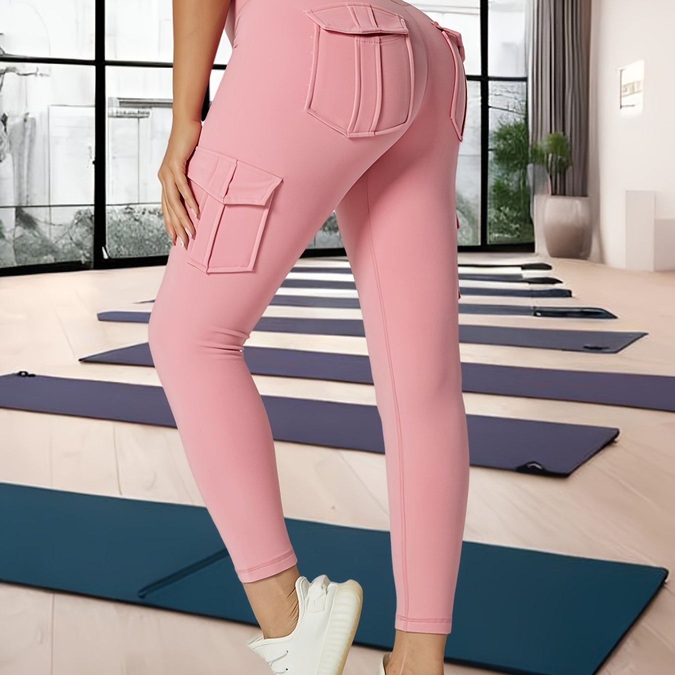 Ayollar uchun yoga sport legginslari, yuqori bel, qorin nazorati, namlikni olib tashlovchi