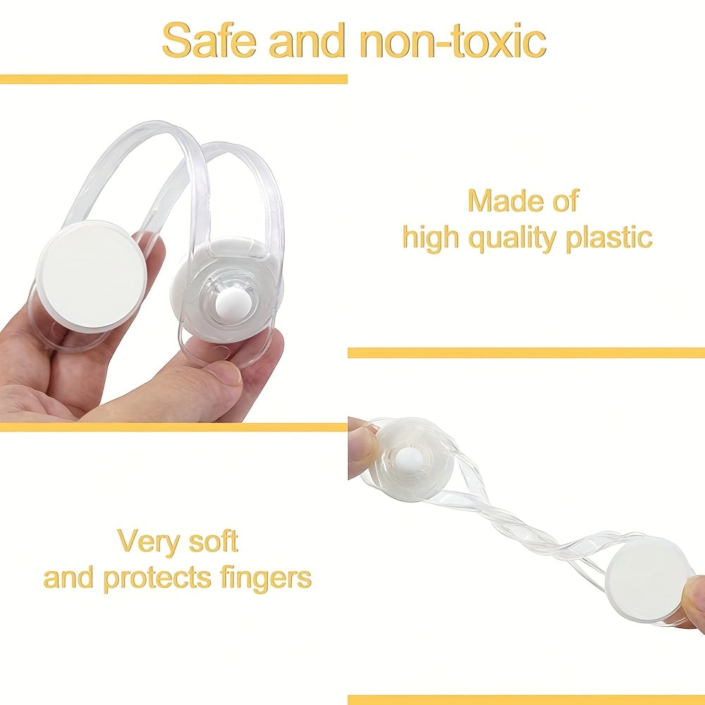 Set of 5 Clear Plastic Child Safety Locks for Drawers and Cabinets