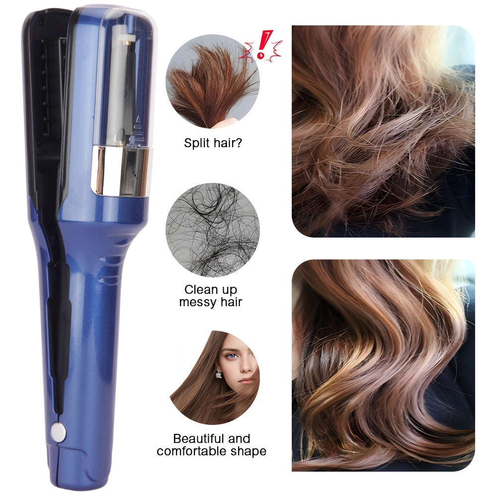 Electric Hair Trimmer with Split End Cutter Dual Blade Head USB Rechargeable Type-C Charging