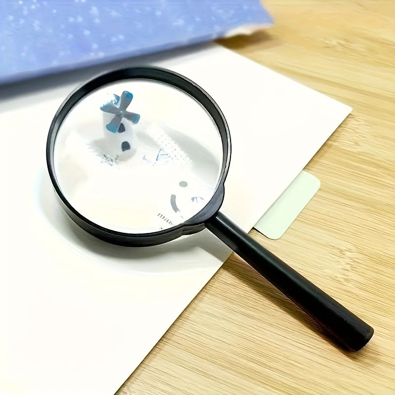 3-Pack Handheld Magnifying Glass Set with 5X HD Lens for Reading Seniors Students Office