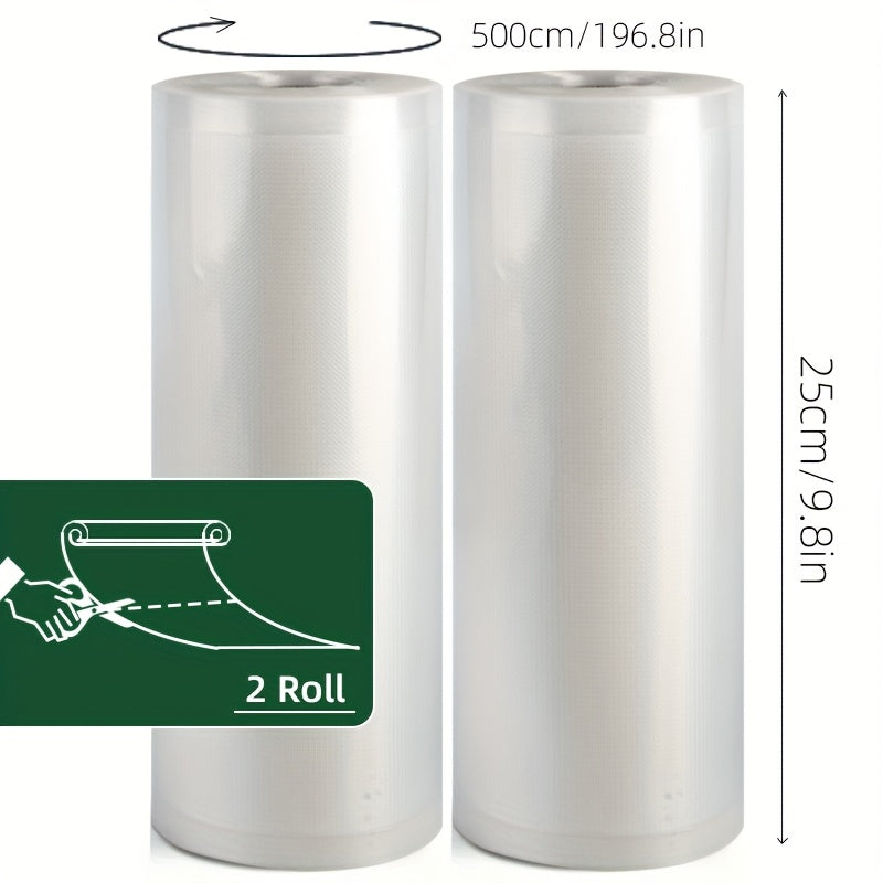 5m BPA-Free Vacuum Sealer Rolls 2pcs PE+PA Material Leak-Proof Durable for Sous Vide Storage