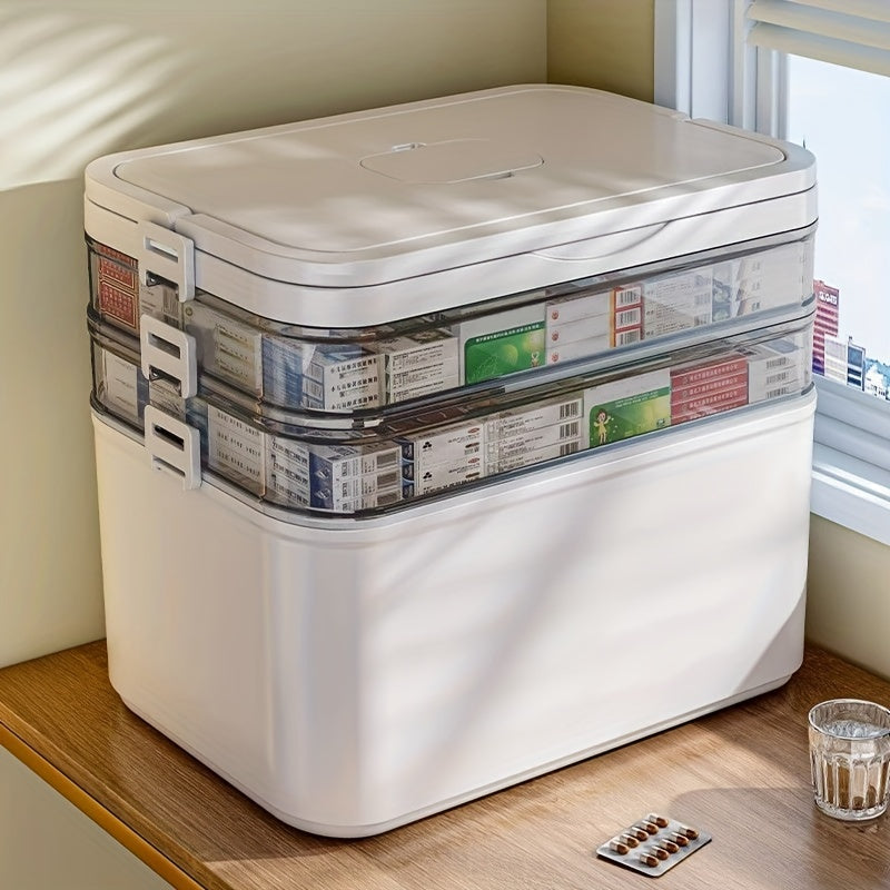 Medicine Organizer Waterproof with Multiple Compartments for Home and Travel