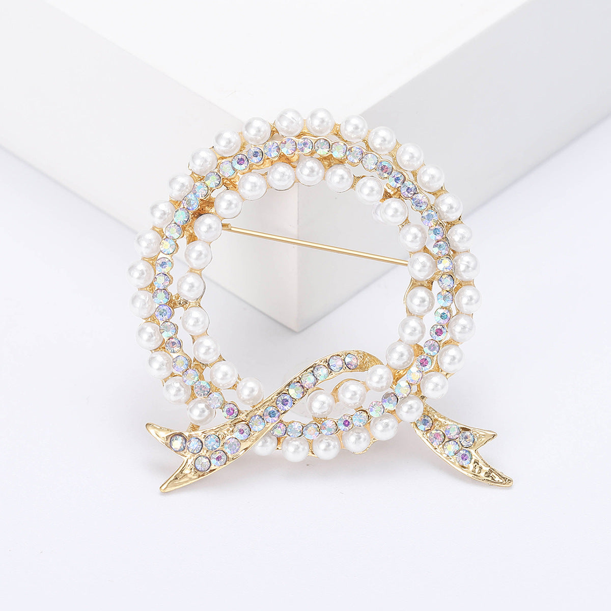 Elegant Rhinestone Brooch Pin Irregular Shape Jewelry for Women