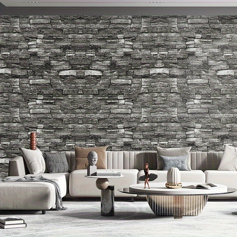 3D Brick Wallpaper Stickers Self-Adhesive Foam Wall Tiles Waterproof Moisture-Proof for Living Room Bedroom Dorm