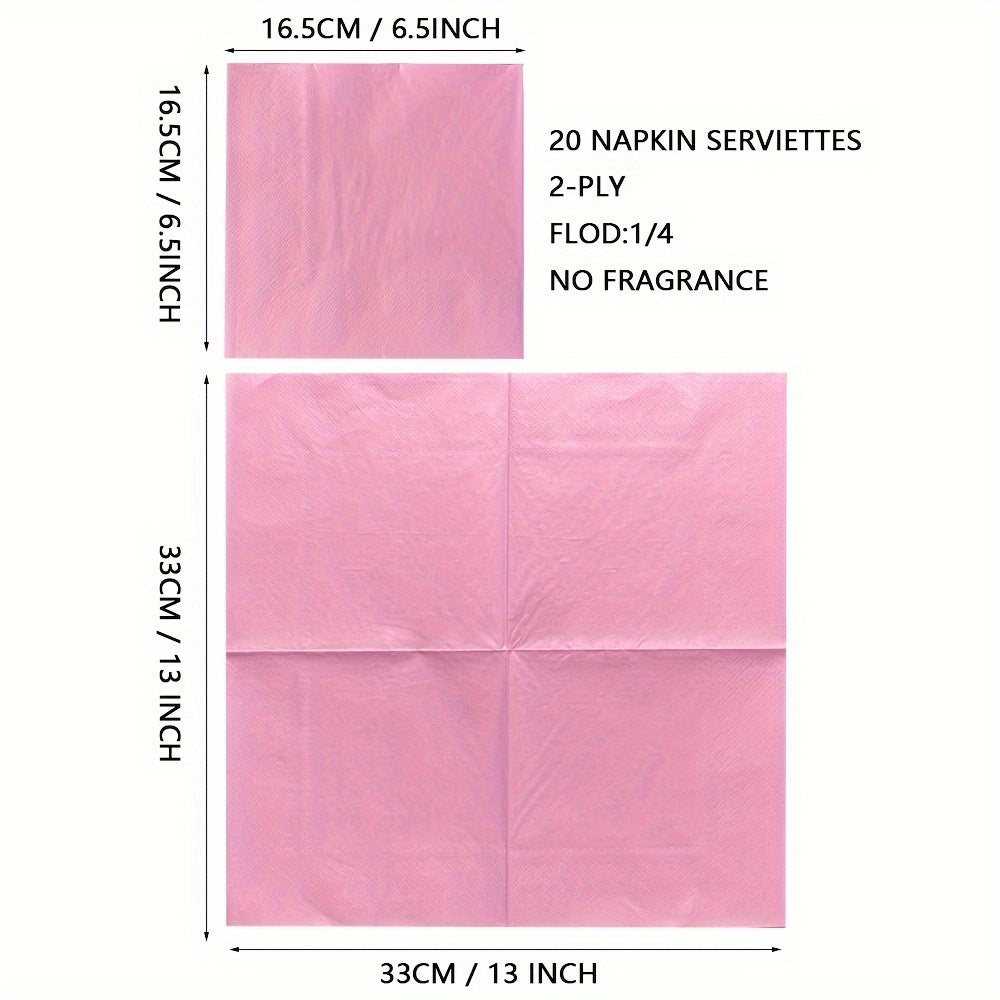 Bir martalik pushti qog'oz joy matritsasi, to'rtburchak, 33 sm, to'ylar, partiyalar, tug'ilgan kunlar uchun, 20 ta paket