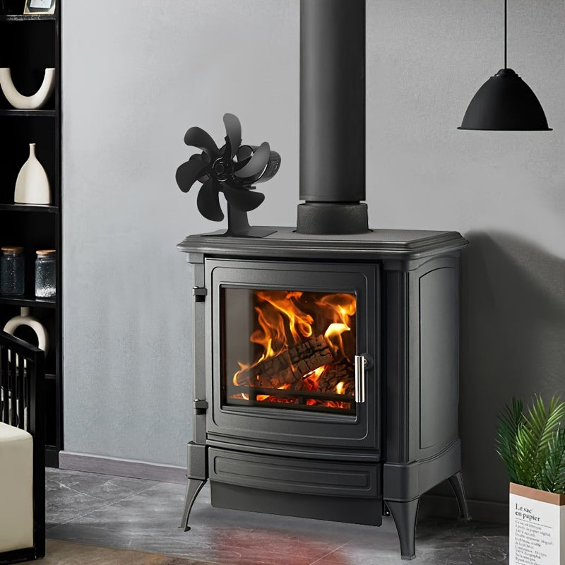 6-Blade Stove Fan for Wood Log Pellet Stoves and Fireplaces Portable Thermoelectric Heat Circulator