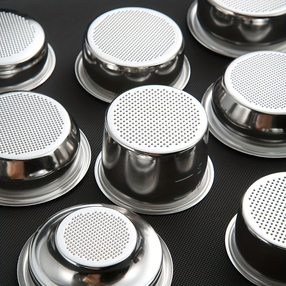 Espresso mashinalari uchun qayta ishlatiladigan zanglamaydigan po'latdan yasalgan qahva filtrlar to'plami, 1 chashka, 2 chashka va 4 chashka sig'imi uchun 51mm bosimsiz savatni o'z ichiga oladi.
