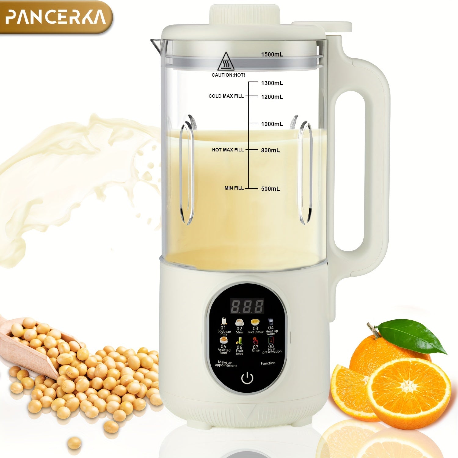 1500ml Nut Milk Maker 800W High-Speed Blender for Almond Soy Oat Milk
