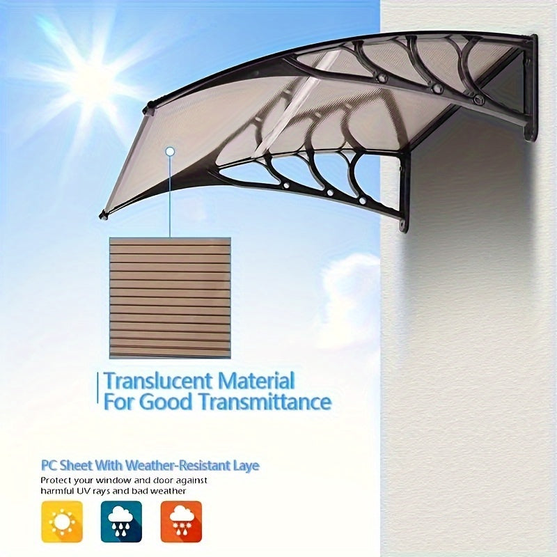 Sombrilla exterior marrón 76cm x 102cm a prueba de agua con protección UV para patio y jardín