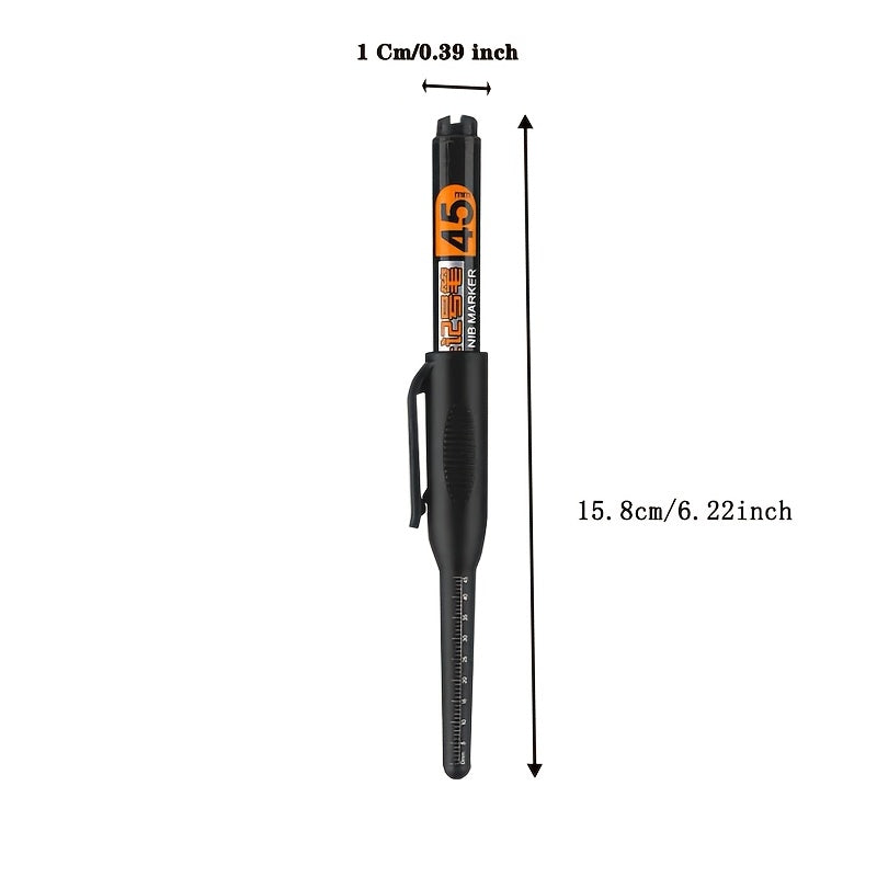 3PCS Multi-Color Marker Pen Set 45mm Deep Hole Long Nib Carpentry