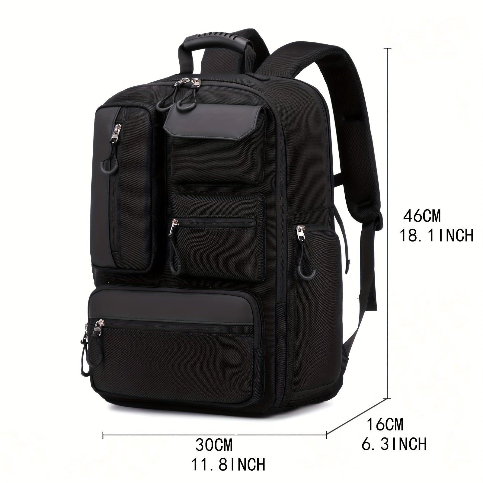 Unisex Travel Backpack with Laptop and Shoe Compartments Polyester Casual