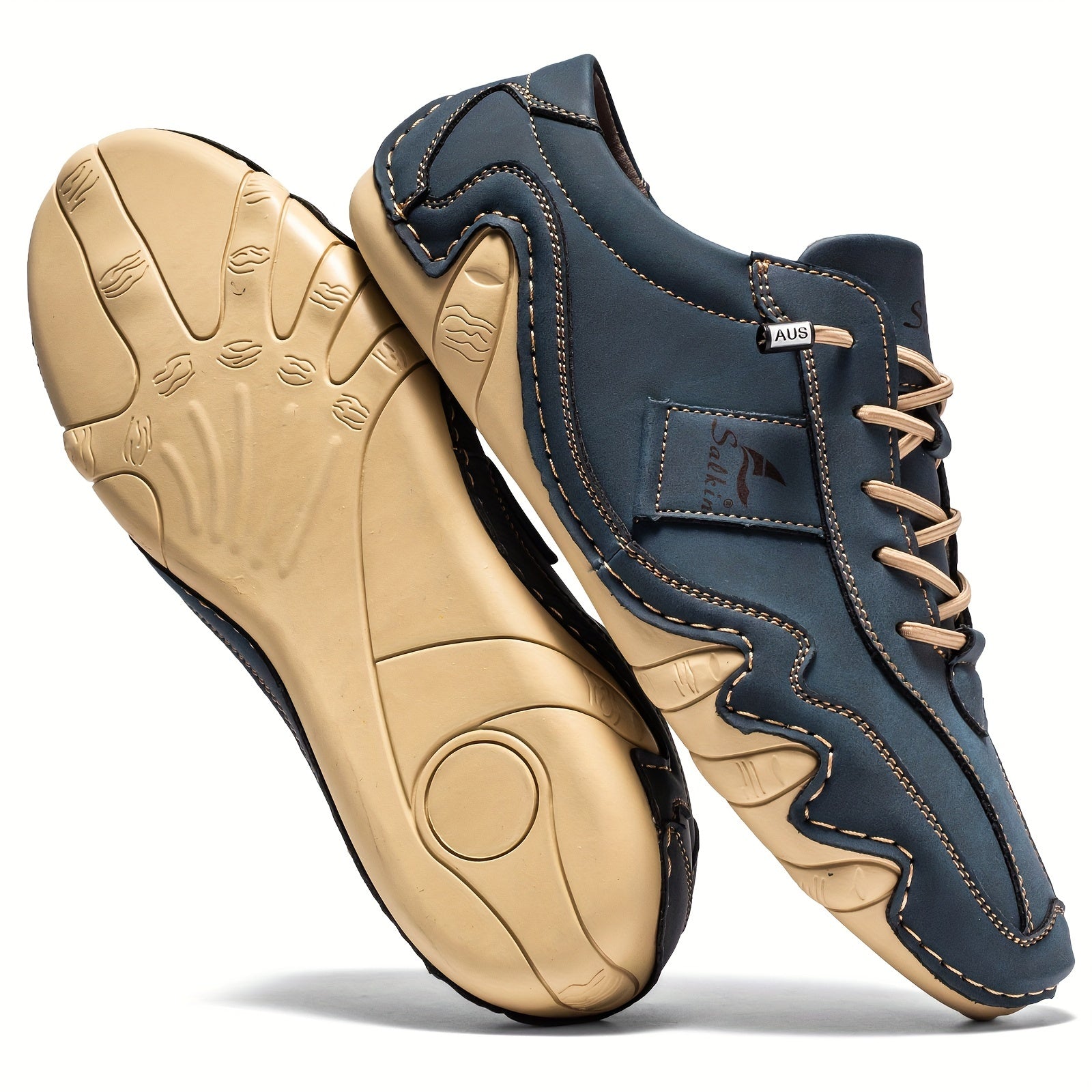 Plus Size Men's Casual Flat Shoes Non-Slip Durable Outdoor Trekking Solid Color