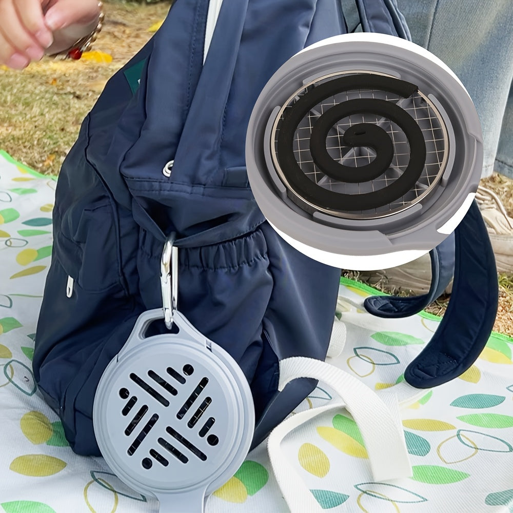 Silicone Mosquito Coil Holder with Windproof Strap for Camping Outdoor