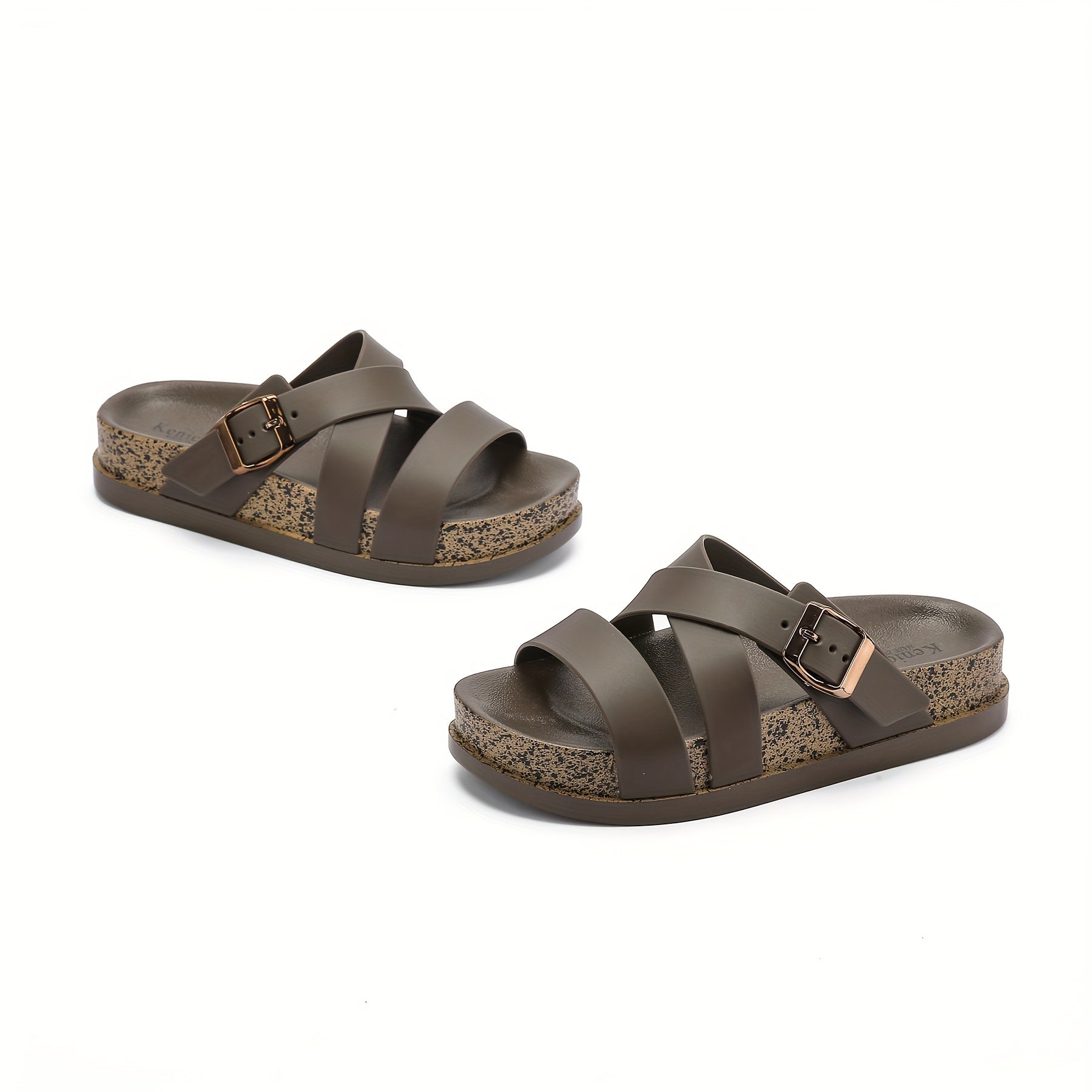 Women's Platform Cross Strap Slippers Outdoor Sandals Anti Slip Beach Shoes