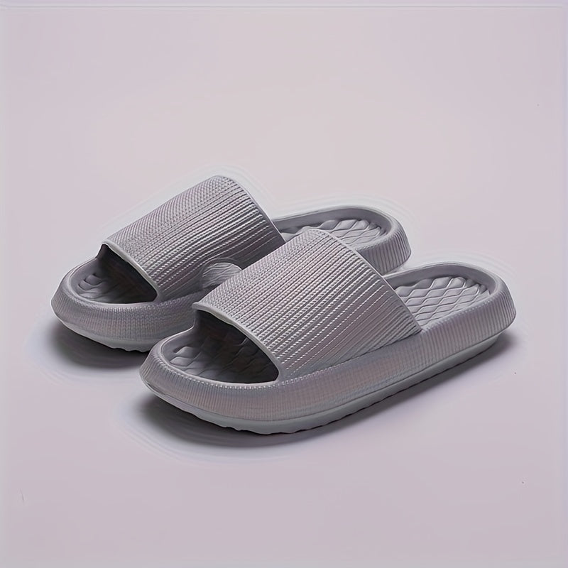 Unisex Solid Color Minimalist Pillow Slides Slip-On Soft Sole Home Shower Slides