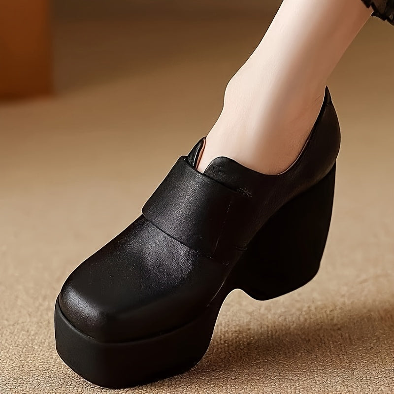 Women's Chunky Platform Shoes Wedge Sole Non-Slip Rubber Flats