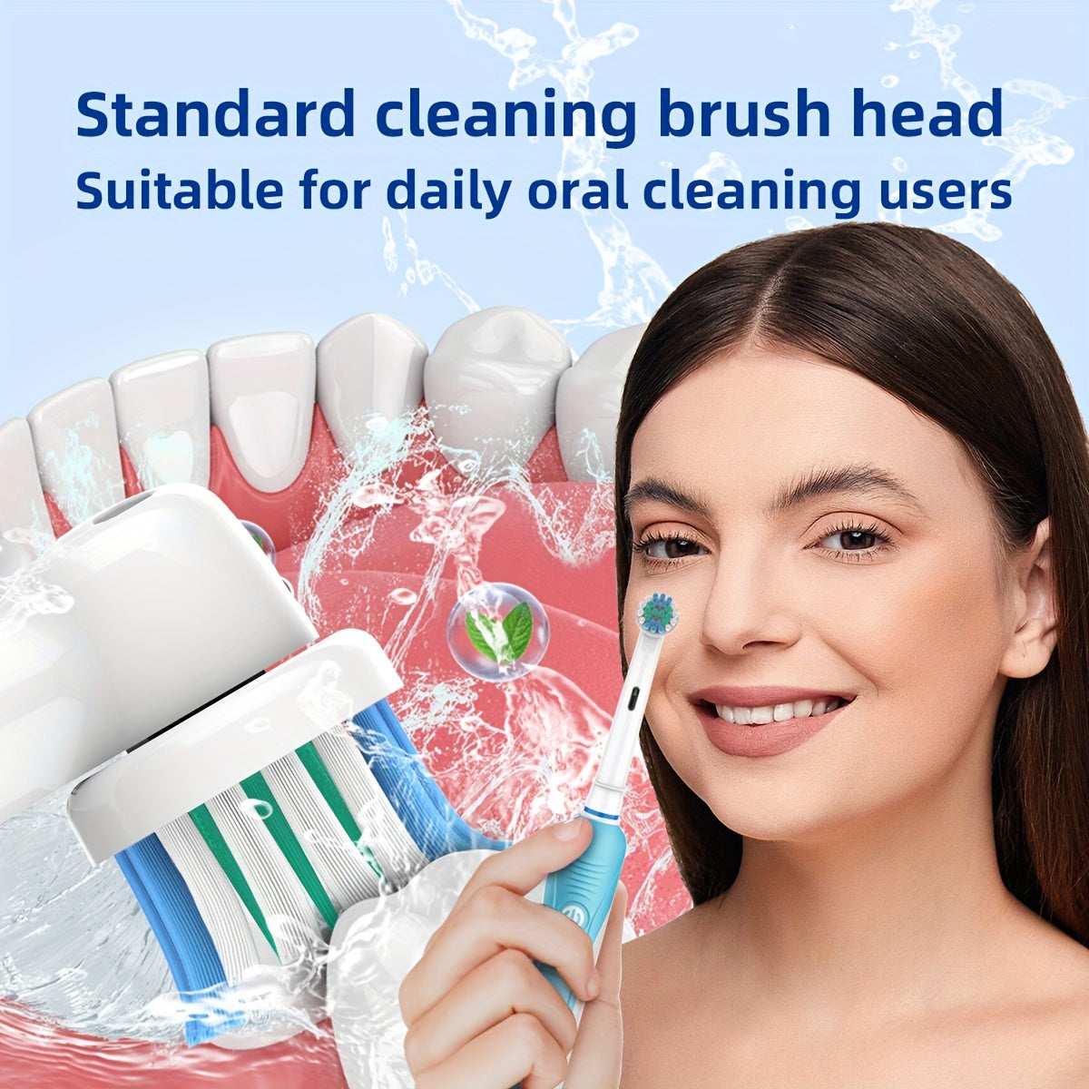 Elektrik tish tozalash uchun kattalar uchun almashtirish cho'tka boshliqlari, aylanma vibratsiya, 8-20 ta paket