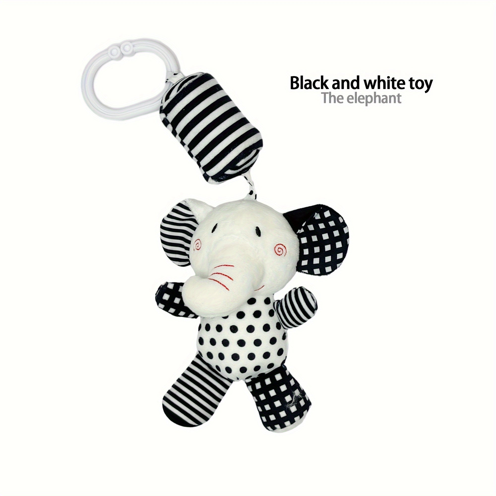 Baby Black and White Wind Chime Bed Decor for Newborns Car Pendant Plush Rattle Visual Training Bell