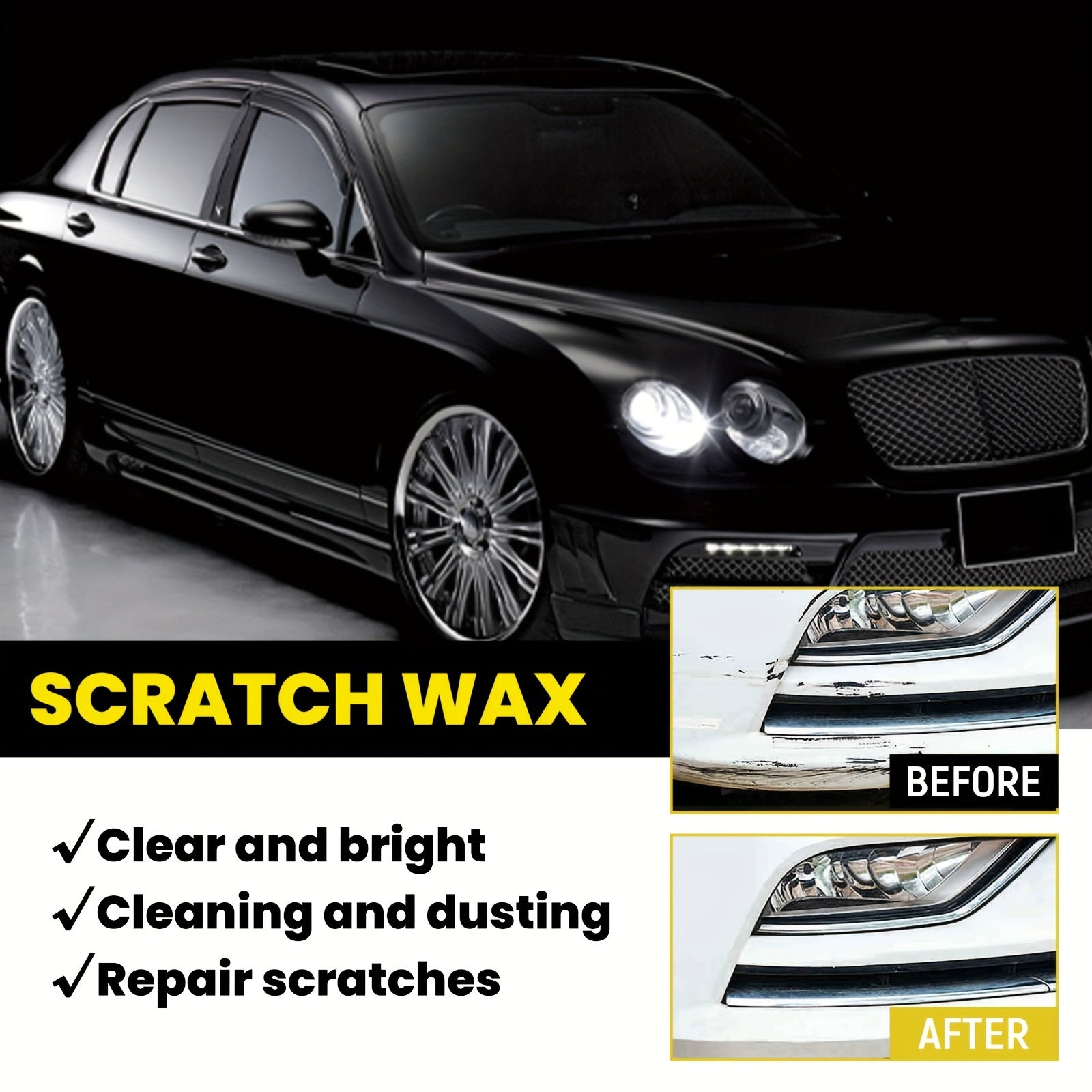 Scratch Repair Wax for Cars and Metal Surfaces, Auto Body Scratch Remover