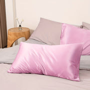 Hypoallergenic satin yostiq qopqog'i 100% polyester nafas oladigan teriga do'st to'liq rangli qopqoq yopilishi yotoq to'shagi