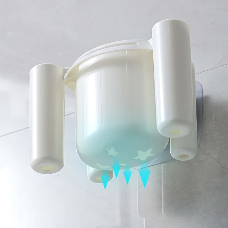 Wall-Mounted Toothbrush and Toothpaste Holder with Water Drainage, Drill-Free
