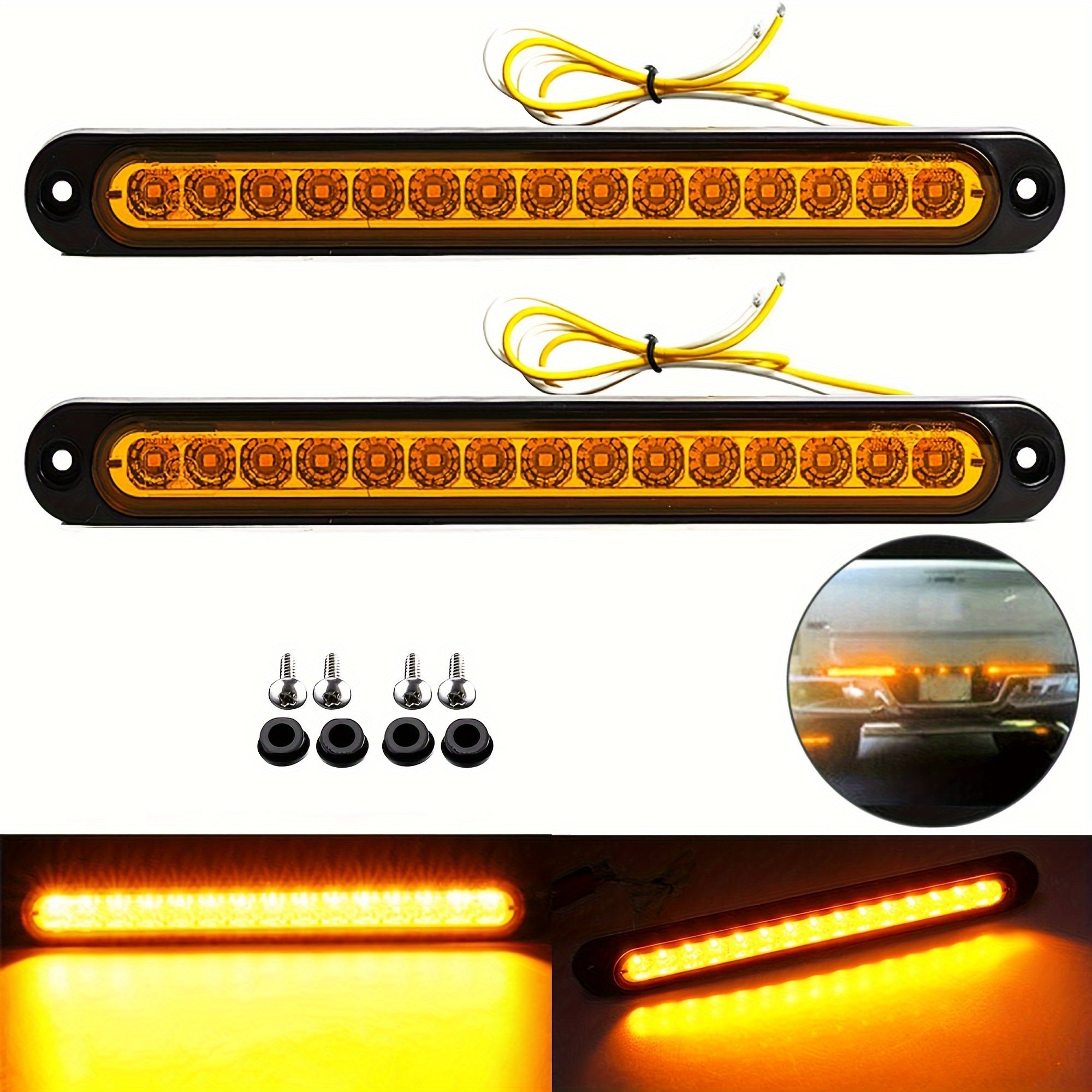 Barra de luz trasera LED universal para camiones, pickup, vehículo 12V 24V, 15 LEDs