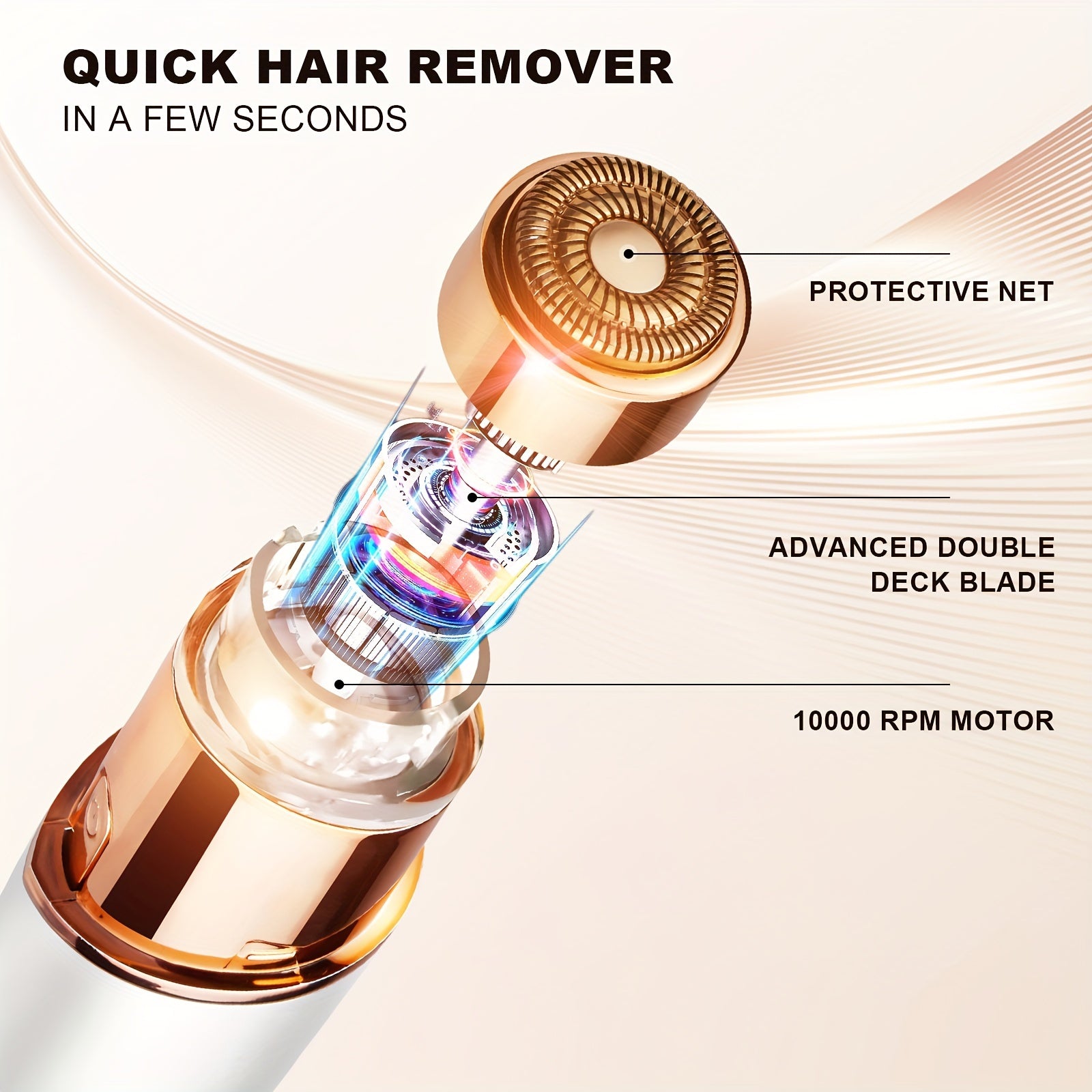 Ayollar uchun LED chiroqli og'riqsiz yuz sochlarini olib tashlovchi.