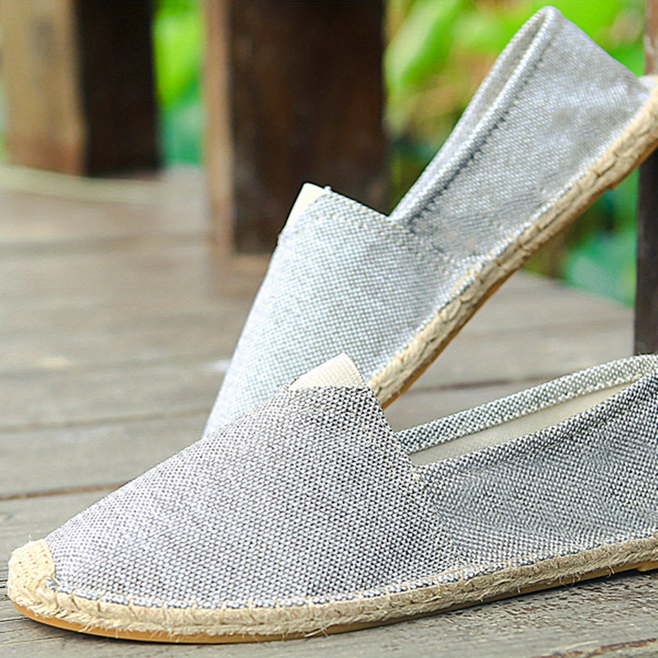 Women's Breathable Cotton Canvas Flat Shoes with Rubber Sole