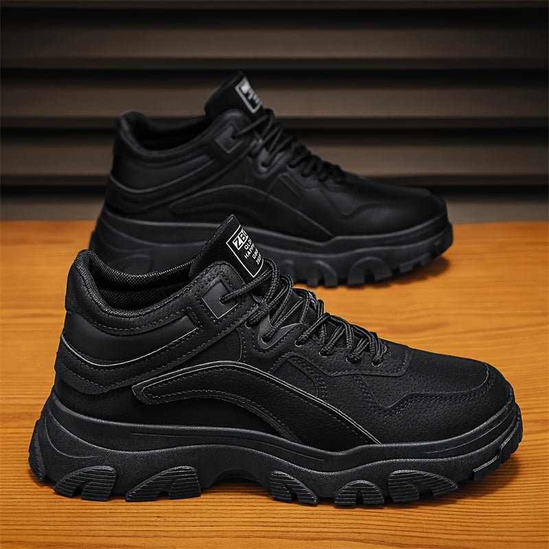 Men's Retro Work Boots Durable PU Upper PVC Sole Breathable Fabric Lining Ankle Support Beige Lace-Up Short Boots